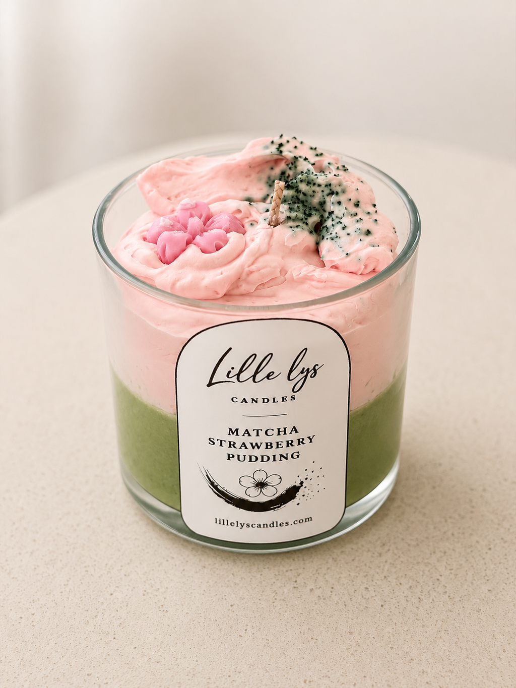 Matcha Strawberry Pudding