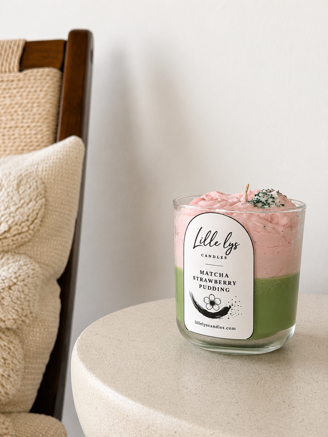 Matcha Strawberry Pudding