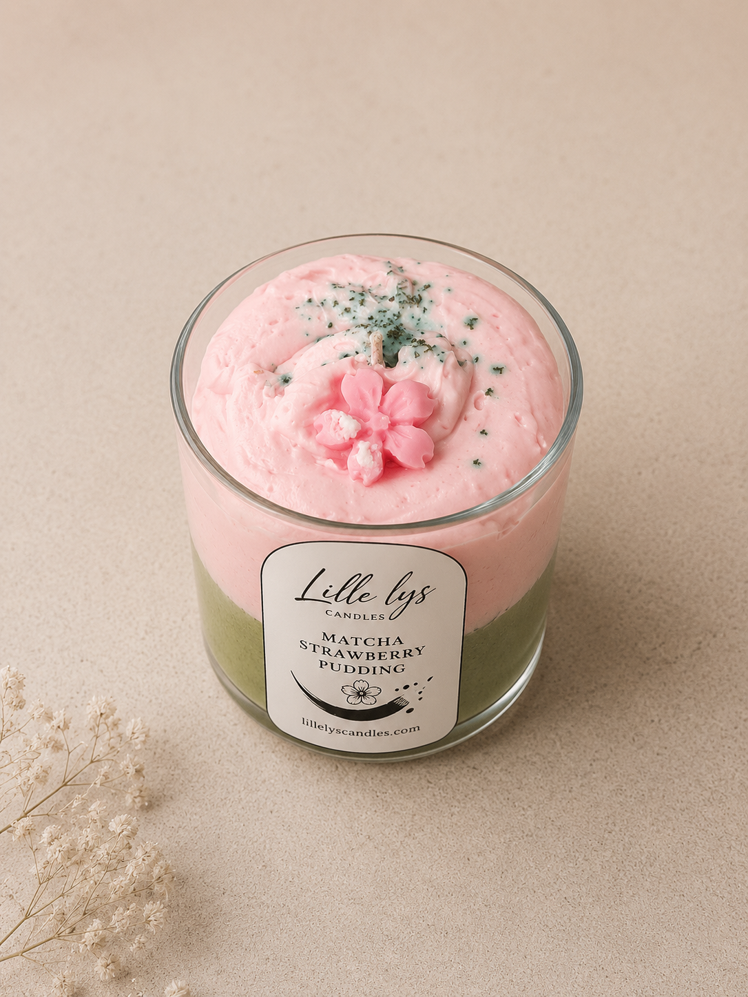 Matcha Strawberry Pudding